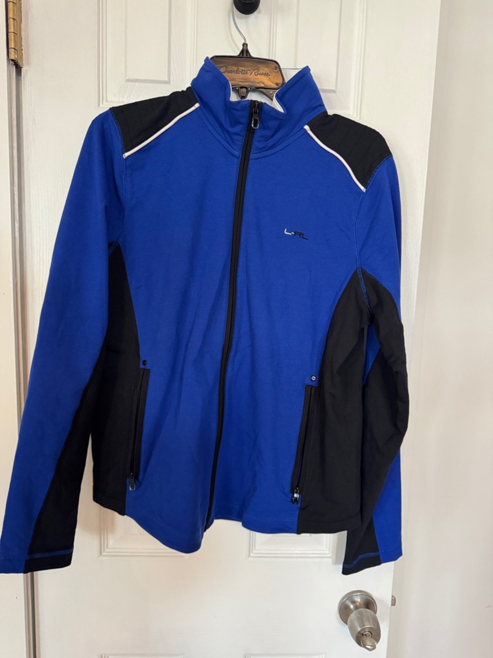 Ralph Lauren Blue and Black Performance Zip Jacket (new without tag)